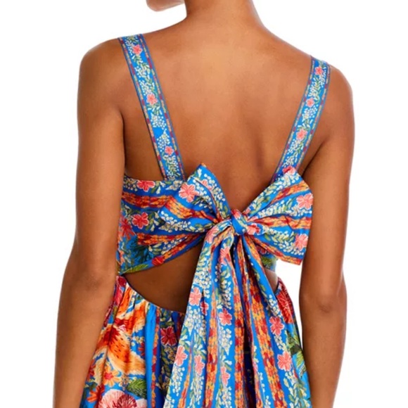 Farm Rio Stitched Garden Cotton Midi Dress - L - Picture 2 of 2